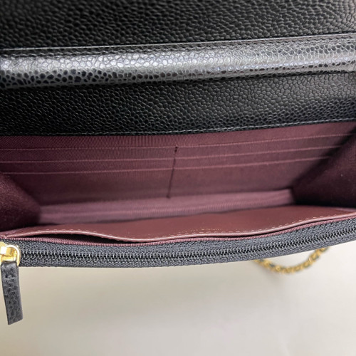 Chanel Wallet On Chain Grained Calfskin Black