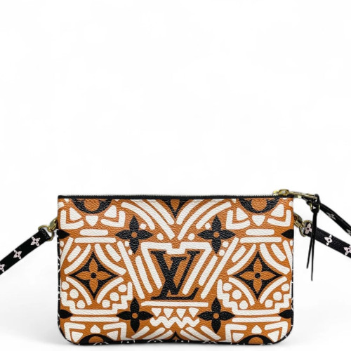 Louis Vuitton Double Zip Pochette Monogram Giant Orange White Black