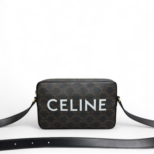 Celine Camera Case Triomphe Black Brown