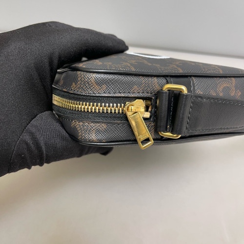 Celine Camera Case Triomphe Black Brown