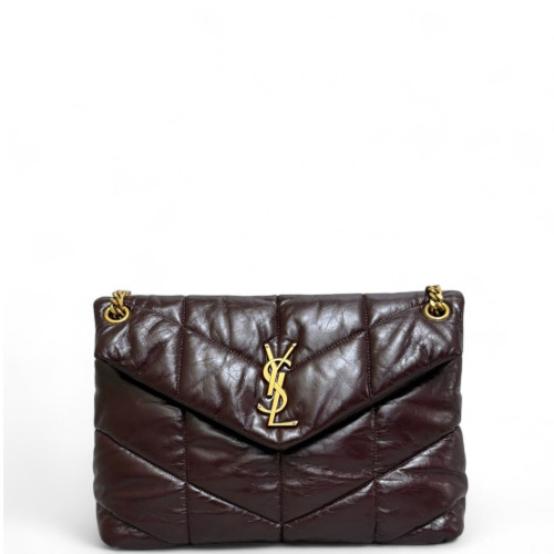 Yves Saint Laurent Medium Loulou Chain Calfskin Burgundy