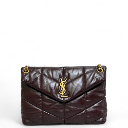 Yves Saint Laurent Medium Loulou Chain Calfskin Burgundy