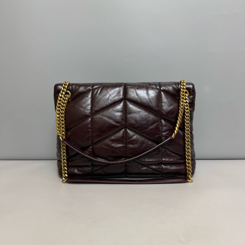 Yves Saint Laurent Medium Loulou Chain Calfskin Burgundy