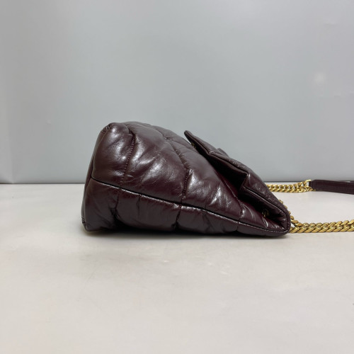 Yves Saint Laurent Medium Loulou Chain Calfskin Burgundy
