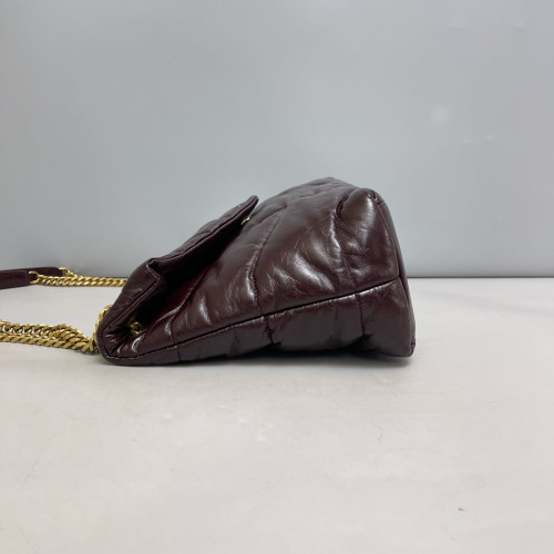 Yves Saint Laurent Medium Loulou Chain Calfskin Burgundy