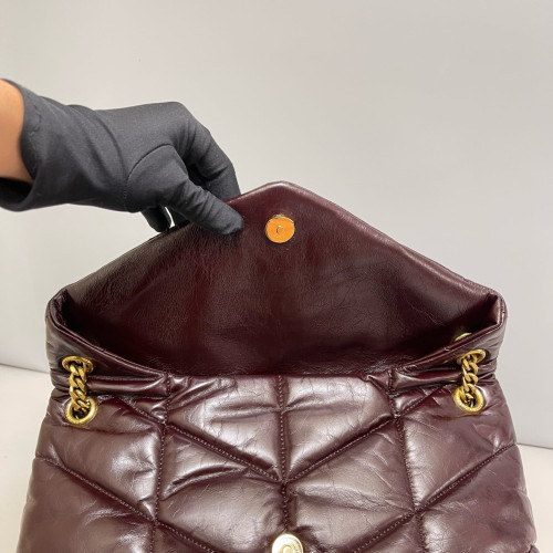 Yves Saint Laurent Medium Loulou Chain Calfskin Burgundy