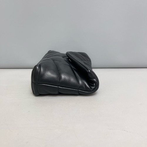 Yves Saint Laurent Loulou Puffer Clutch Lambskin Black