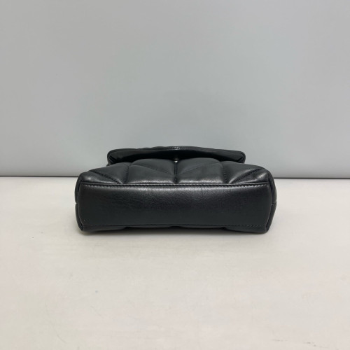 Yves Saint Laurent Loulou Puffer Clutch Lambskin Black
