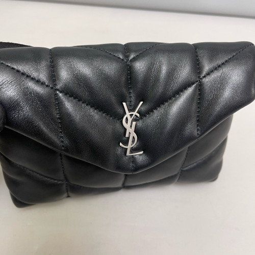Yves Saint Laurent Loulou Puffer Clutch Lambskin Black