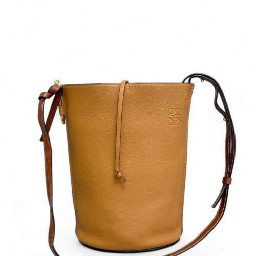 Loewe Medium Gate Bucket Bag Grained Calfskin Tan