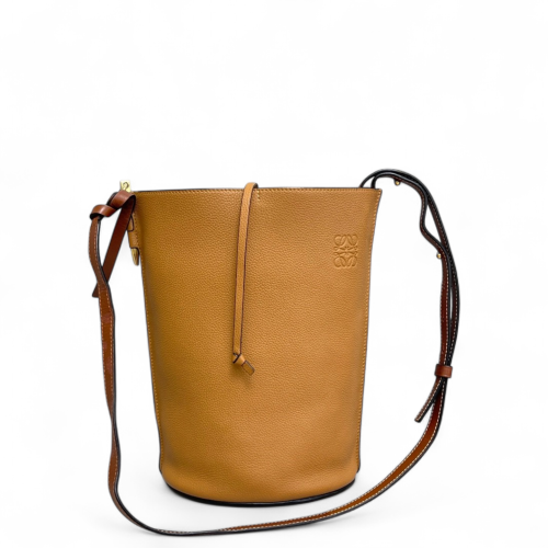 Loewe Medium Gate Bucket Bag Grained Calfskin Tan