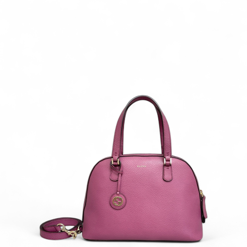 Gucci Medium Gg Charm Dome Grained Calfskin Purple Gucci Medium Gg Charm Dome Grained Calfskin Purple