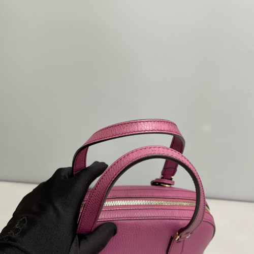 Gucci Medium Gg Charm Dome Grained Calfskin Purple Gucci Medium Gg Charm Dome Grained Calfskin Purple
