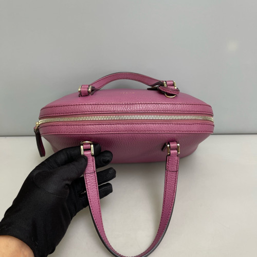 Gucci Medium Gg Charm Dome Grained Calfskin Purple Gucci Medium Gg Charm Dome Grained Calfskin Purple