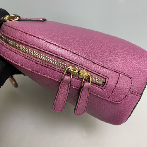 Gucci Medium Gg Charm Dome Grained Calfskin Purple Gucci Medium Gg Charm Dome Grained Calfskin Purple