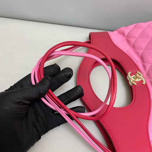 Chanel Quilted Large 31 Shopping Bag Calfskin Pink Red