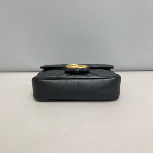Gucci Matelasse Super Mini GG Marmont Calfskin Black