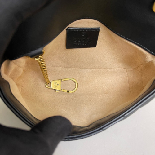 Gucci Matelasse Super Mini GG Marmont Calfskin Black