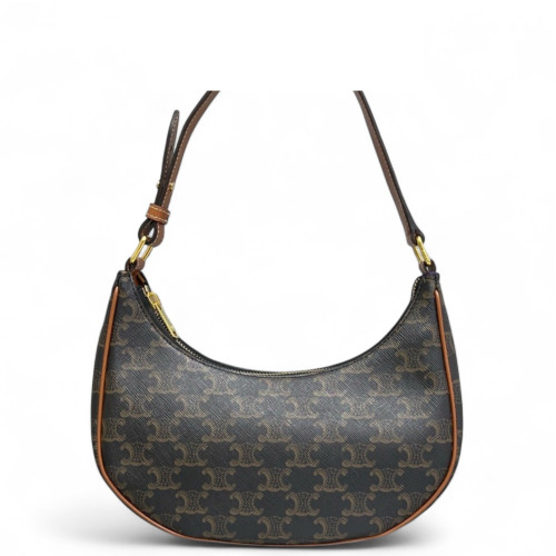 Celine Medium Ava Triomphe Shoulder Bag Triomphe Brown Black