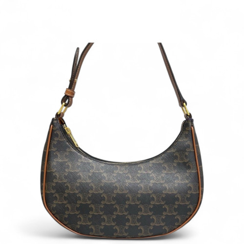 Celine Medium Ava Triomphe Shoulder Bag Triomphe Brown Black