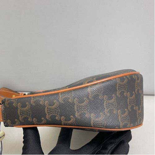 Celine Medium Ava Triomphe Shoulder Bag Triomphe Brown Black