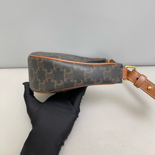 Celine Medium Ava Triomphe Shoulder Bag Triomphe Brown Black