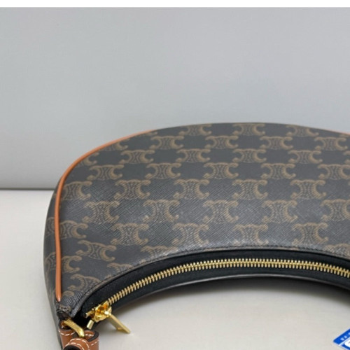 Celine Medium Ava Triomphe Shoulder Bag Triomphe Brown Black