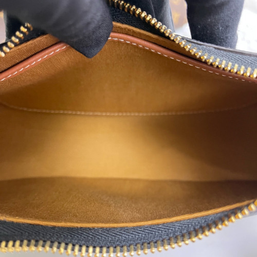 Celine Medium Ava Triomphe Shoulder Bag Triomphe Brown Black