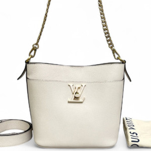 Louis Vuitton Lock And Walk Bucket Calfskin White