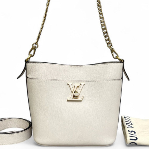Louis Vuitton Lock And Walk Bucket Calfskin White