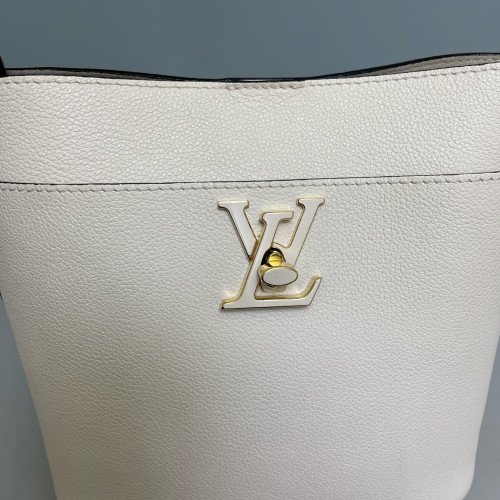 Louis Vuitton Lock And Walk Bucket Calfskin White