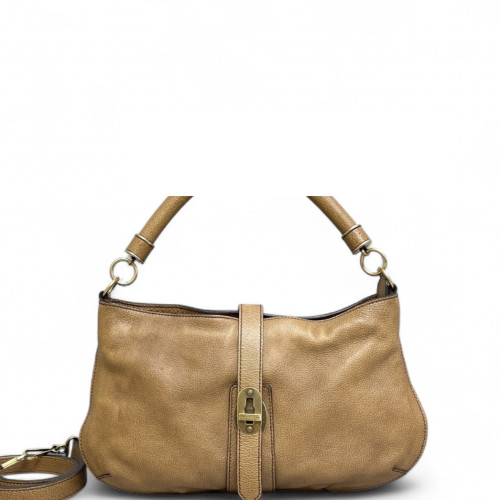 Burberry Hobo Calfskin Camel