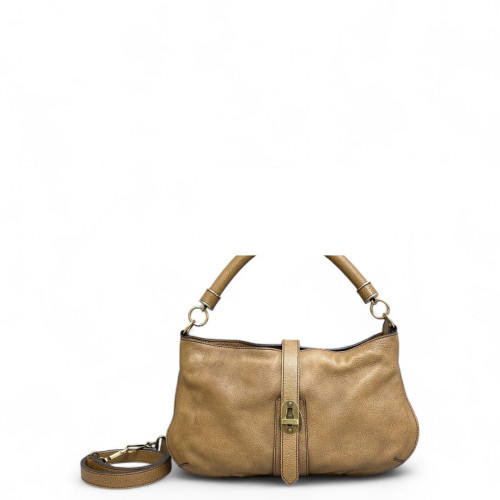 Burberry Hobo Calfskin Camel