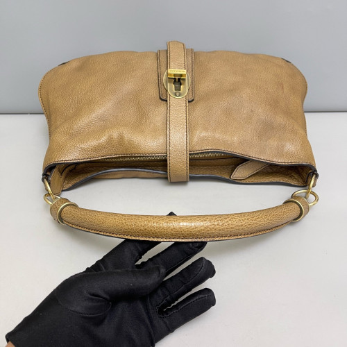 Burberry Hobo Calfskin Camel
