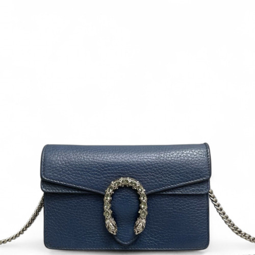 Gucci Super Mini Dionysus Grained Calfskin Blue