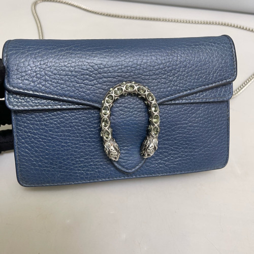Gucci Super Mini Dionysus Grained Calfskin Blue