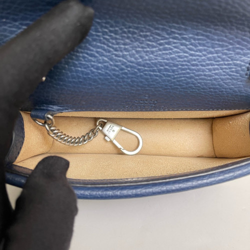Gucci Super Mini Dionysus Grained Calfskin Blue