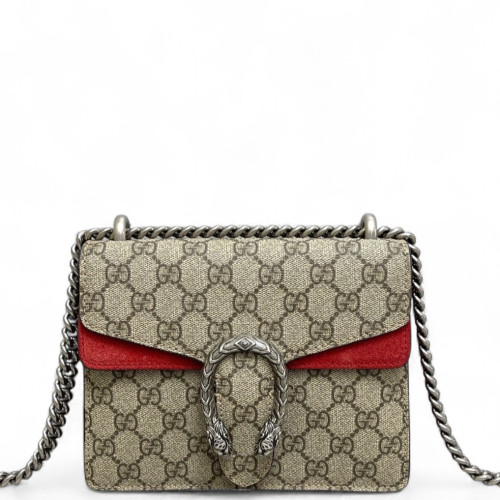 Gucci Mini Dionysus GG Supreme Monogram Suede Red