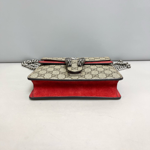 Gucci Mini Dionysus GG Supreme Monogram Suede Red
