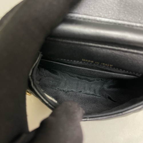 Chanel Quilted Saddle Bag Calfskin Black