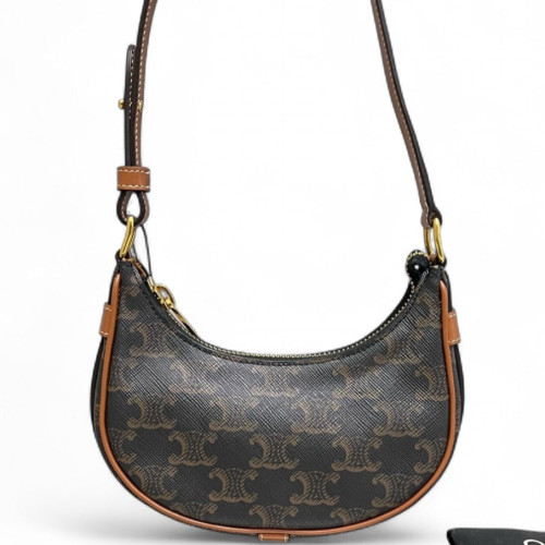 Celine Mini Ava Shoulder Bag Triomphe Brown Black