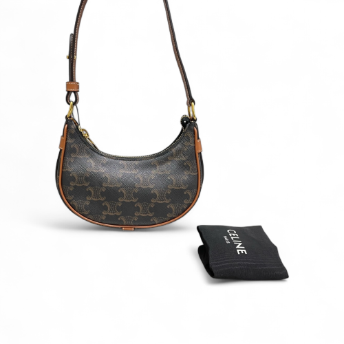 Celine Mini Ava Shoulder Bag Triomphe Brown Black