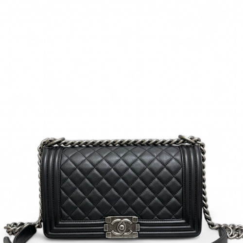 Chanel Quilted Medium Boy Flap Calfskin Black Chanel Quilted Medium Boy Flap Calfskin Black
