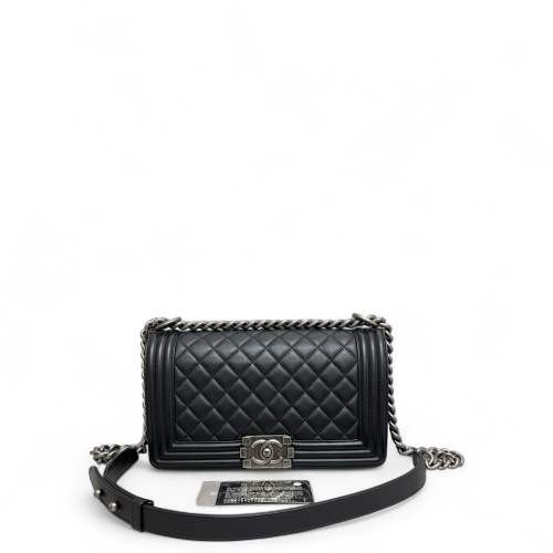 Chanel Quilted Medium Boy Flap Calfskin Black Chanel Quilted Medium Boy Flap Calfskin Black