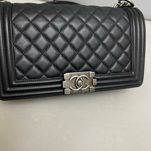 Chanel Quilted Medium Boy Flap Calfskin Black Chanel Quilted Medium Boy Flap Calfskin Black