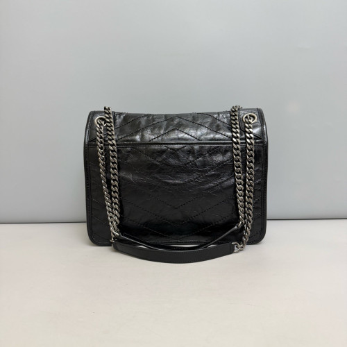 Yves Saint Laurent Medium Niki Messenger Pull Up Leather Black Yves Saint Laurent Medium Niki Messenger Pull Up Leather Black