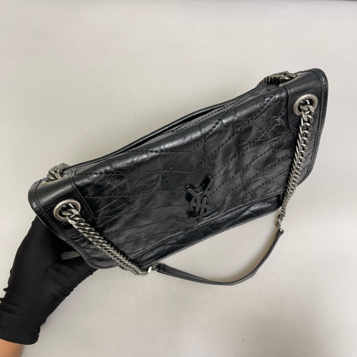 Yves Saint Laurent Medium Niki Messenger Pull Up Leather Black Yves Saint Laurent Medium Niki Messenger Pull Up Leather Black