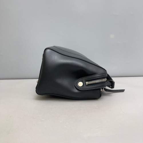 Fendi Dotcom Shoulder Bag Calfskin Black Blue