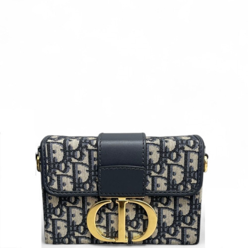 Dior 30 Montaigne Mini Box Bag Oblique Beige Navy Black