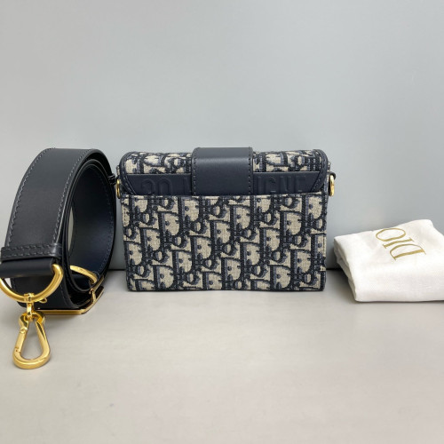 Dior 30 Montaigne Mini Box Bag Oblique Beige Navy Black